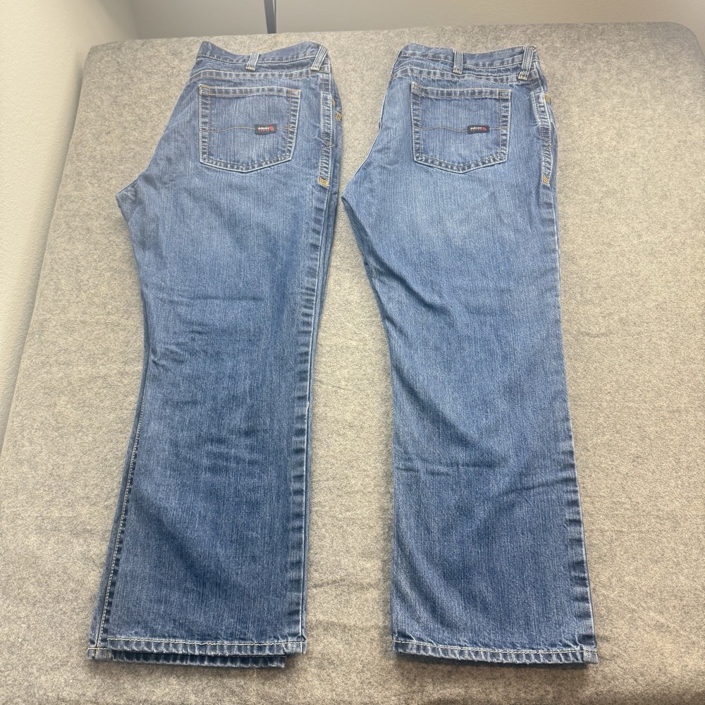 Ariat FR Jeans Lot Of 2 M4 Relaxed Bootcut Mens 40x30 Blue Work Western CAT2